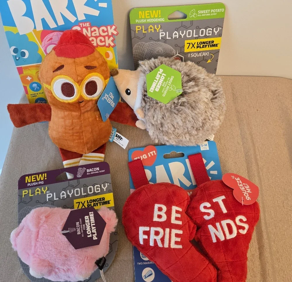 Dog Toy Bundle – Playology Scented Toys, Best Friends Heart, BARK Snack Attack
